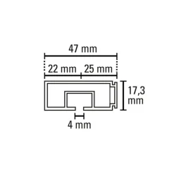 Vorhangschiene GE1 120 cm mit Profil für Blendenbefestigung weiß^Gardinia