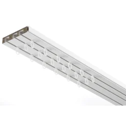 Vorhangschiene GE3 150 cm mit Profil für Blendenbefestigung weiß*Gardinia Best