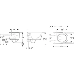 Tiefspül Wand-WC iCon spülrandlos inkl WC-Sitz^Geberit Discount