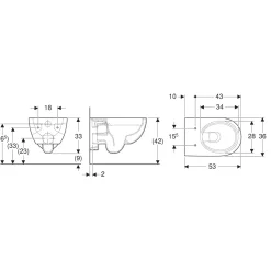 Tiefspül Wand-WC Renova Premium spülrandlos inkl WC-Sitz^Geberit New