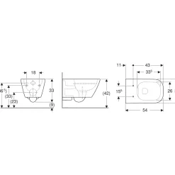 Geberit Tiefspül Wand-WC Smyle Square spülrandlos inkl WC-Sitz