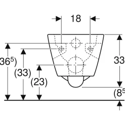 Wand-Tiefspül-WC Renova 35 x 54 x 33 cm*Geberit Hot