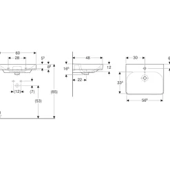 Geberit Waschtisch Smyle Square inkl Armatur 60 cm