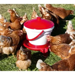 Geflügel-Tränkeeimer 12 L rot-weiß