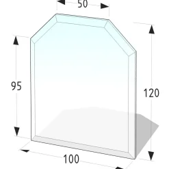 Glasbodenplatte 6-Eck 100 x 120 cm