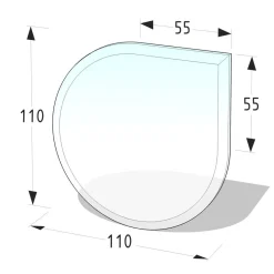 Glasbodenplatte Tropfenform 110 x 110 cm* Clearance