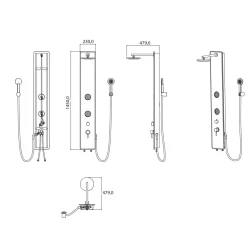 Glas-Duschpaneel Ibiza anthrazit