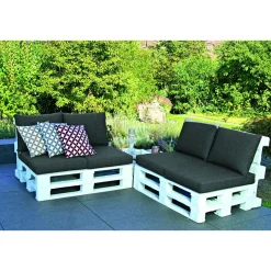 GO-DE Lounge-Kissen-Set für Palettenmöbel 2- teilig grau