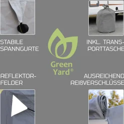 GreenYard Wohnwagen Abdeckplane mit Reflektoren Gr. S 460 x 250 x 220 cm