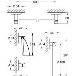 Accessoires Set Essentials 4-in-1 chrom^Grohe Hot