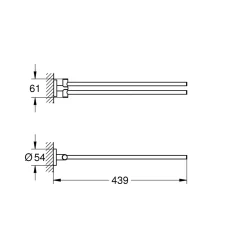 Handtuchhalter Essentials silber 43,9 x 6,1 cm^Grohe Online