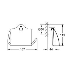 WC-Papierhalter Essentials silber 16,7 x 11,9 x 4,4 cm*Grohe Clearance