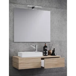 VCM Gäste Waschplatz Gudas 3-teilig mit Spiegel Sonoma-Eiche