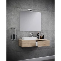 VCM Gäste Waschplatz Gudas 3-teilig mit Spiegel Sonoma-Eiche