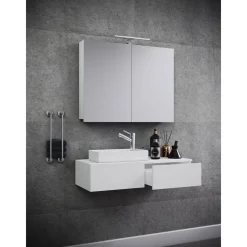 Gäste-Waschplatz Gudas 3-teilig mit Spiegelschrank weiß*VCM Best