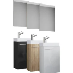 Gäste-Waschplatz Slito mit Spiegel schwarz*VCM Sale