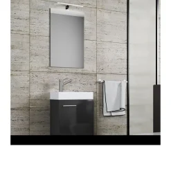 VCM Gäste-Waschplatz Slito mit Spiegel inkl Beleuchtung schwarz