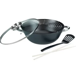 Gusseisen Wok-Set / Multifunktionstopf 5-tlg.^GSW Outlet