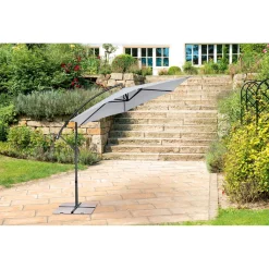 Haveson Ampelschirm Salerno 300 cm silber/grau