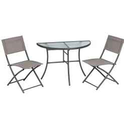 Balkon-Set Brüssel anthrazit bestehend aus 2 Stühlen und 1 Tisch^Haveson Clearance