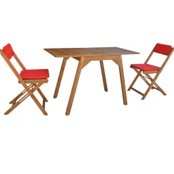 Haveson Balkontisch Rhodos 60-120 x 74 x 60 cm Eukalyptusholz