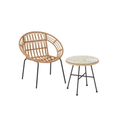 Haveson Beistelltisch Bali schwarz-braun-meliert