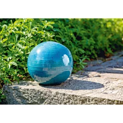 Dekokugel Feine Rille Durchmesser 15 cm türkis*Haveson Outlet