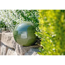 Haveson Dekokugel Feine Rille Durchmesser 15 cm grün