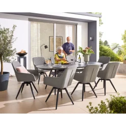 Drehsessel NOVARA drehbar LIKA-TEX-Bezugsstoff anthrazit*Haveson Sale