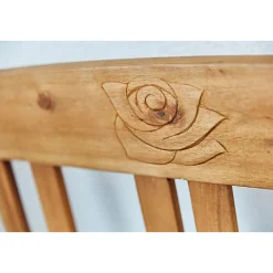 Gartenbank Lorient 130 x 79 x 50 cm mit Rosendekor^Haveson Best