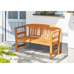 Gartenbank Lorient 130 x 79 x 50 cm mit Rosendekor^Haveson Best