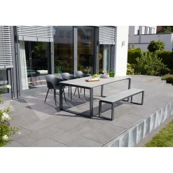 Haveson Gartentisch Madeira grau 210 x 75 x 100 cm