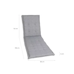 Liegenauflage 190x58x4cm hellgrau*Haveson Hot