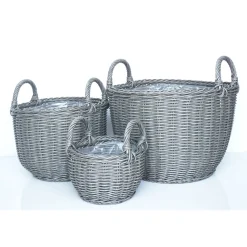Pflanzkorb Salix M Durchmesser 31 x 32 cm dunklegrau^Haveson Sale
