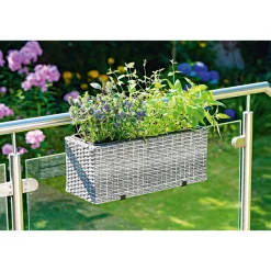 Rattan-Balkonkasten Lotus 20 x 20 x 51,5 cm grau^Haveson Hot