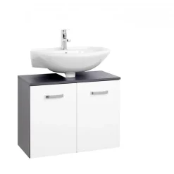 HELD Unterbeckenschrank 70 graphitgrau-weiß 2Türen