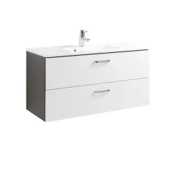 Waschtisch 100 graphitgrau-weiß Hochglanz 2 Auszüge^HELD Clearance