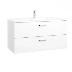 Waschtisch 100 weiß Hochglanz 2 Ausz&uumlge*HELD Discount