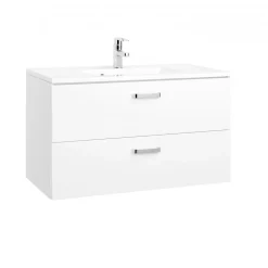 HELD Waschtisch 90 weiß Hochglanz 2 Ausz&uumlge