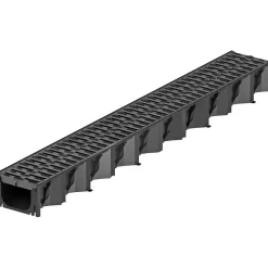 Hexaline 2.0 Entwässerungsrinne mit Microgrip schwarz 100 x 12,9 cm* Sale