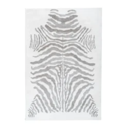 Hochflorteppich Rabbit Animal 400 120 x 160 cm grau/weiß