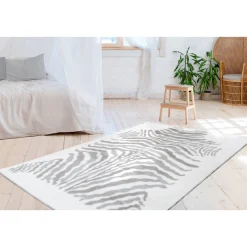 Hochflorteppich Rabbit Animal 400 120 x 160 cm grau/weiß