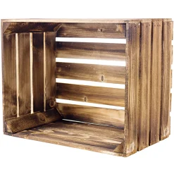 Holzkiste geflammt braun 50 x 40 x 30 cm^ Outlet
