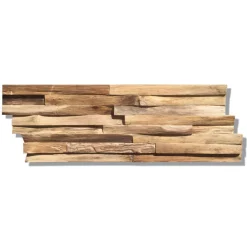 Echtholz Wandverkleidung Teak Paneel Natural 10er-Set*Indo New