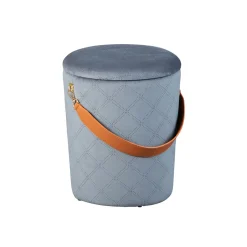 Hocker „Nevis“, Samt hellgrau^Inter Link New