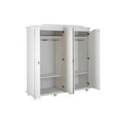 Kleiderschrank „Isny“, 4-Türen, Kiefer, weiß*Inter Link