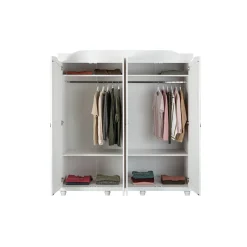 Kleiderschrank „Isny“, 4-Türen, Kiefer, weiß*Inter Link