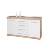 Kommode „Lublin Typ 4“, Eiche Sonoma, weiß, 155x87x40 cm*Inter Link Discount