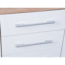 Kommode „Lublin Typ 4“, Eiche Sonoma, weiß, 155x87x40 cm*Inter Link Discount