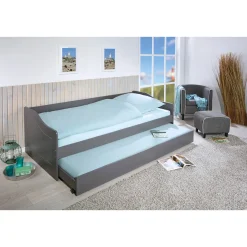 Inter Link Sofabett „Malte“, 90x200 cm, grau, inkl. Funktions-Schublade